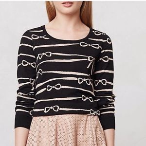 Anthropologie striped ribbon pullover sweater XS
